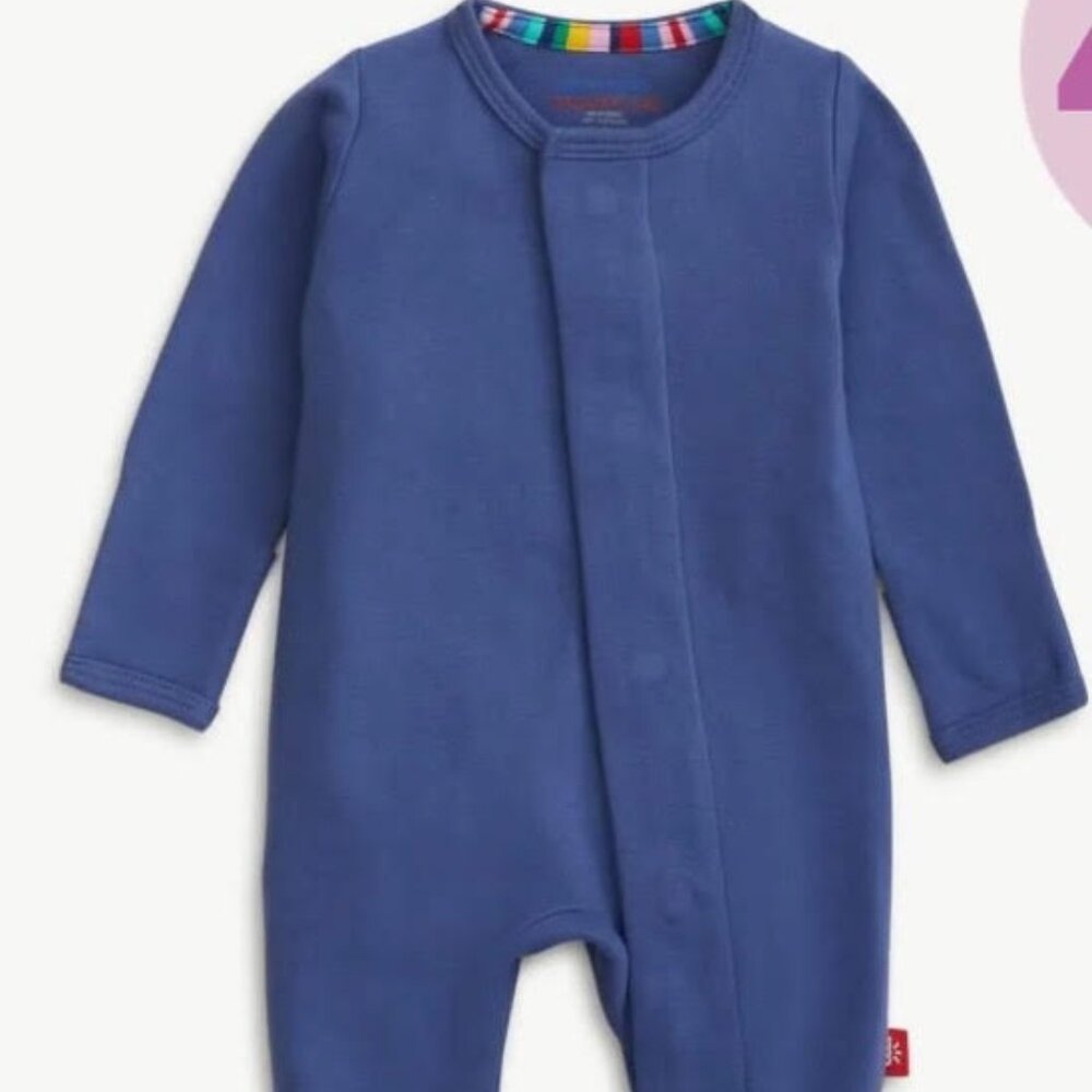 Magnetic Me Chambray Organic Cotton Footie